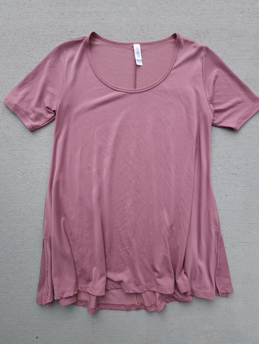 Women’s Scoop Neck Short Sleeve Tunic Top - Dusty Rose